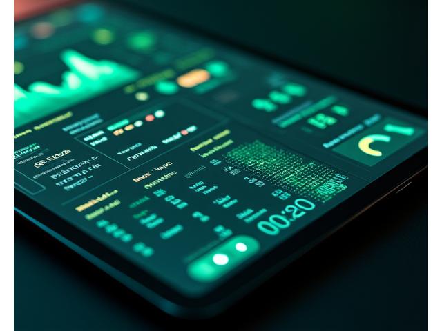 Interactive dashboard displaying health data from integrated devices, showing graphs, metrics, and personalized advice.