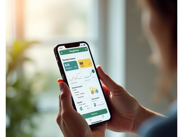 Vigor Bloom personalized wellness app interface on a smartphone, showing a custom dashboard with health metrics and AI recommendations.