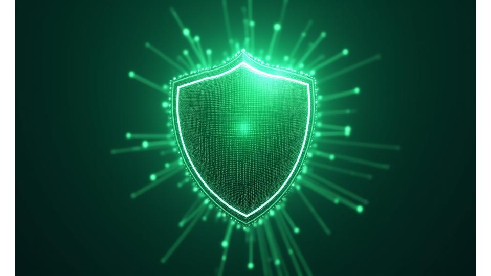 Digital shield icon representing data privacy and protection