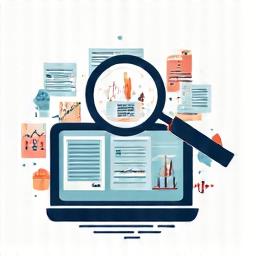 Magnifying glass over scientific papers and data, symbolizing thorough research.